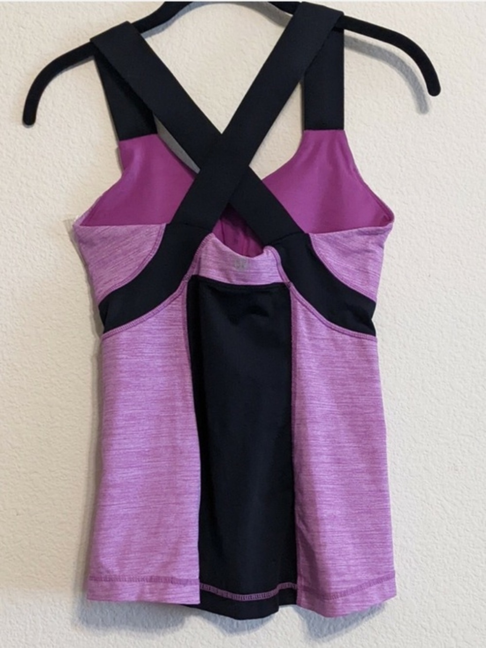 Lululemon Push Your Limits Tank Top Purple Heathered With Black Straps Size 4 - Picture 7 of 16